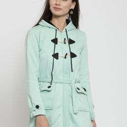 Belle Fille Women Sea Green Solid Duster Jacket-image-115