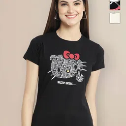 Metronaut Women Typography 3 Printed Applique T-shirt-picture-0