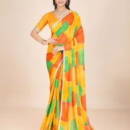Rhey Pure Georgette Printed Beads and Stones Saree-image-26