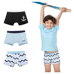 Plan B Pack Of 3 95% Cotton 5 % Elastane Nautical Printed Trunks - Blue-image-97