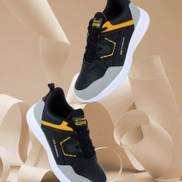 CHamps SHOESColour Blocked Detailed Sport Shoes - Black & Mustard Yellow-image-95