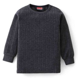 Babyhug Pull Over Full Sleeve Solid Color Thermal Vest  - Dark Grey-image-78