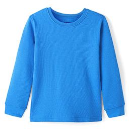 Pine Kids Pull Over Full Sleeve Solid Color Thermal Vest - Royal Blue-image-25