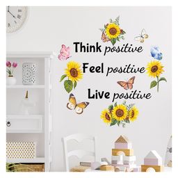 JAAMSO ROYALS Modern Inspirational Sunflower and Butterfly Wall Stickers for Kids Room Decor (30CM x 60CM)-image-99