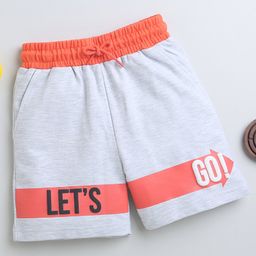 BUMZEE Cotton Woven Above Knee Length Shorts with Text Print - Grey-image-80