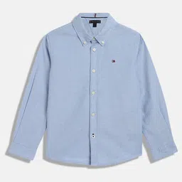 Tommy Hilfiger Cotton Woven Full Sleeves Solid Shirt - Light Blue-picture-9