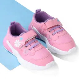 Cute Walk by Babyhug Sneaker Shoes With Velcro Closure & Floral Print - Pink-picture-14