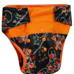 Elly Belly Reusable cloth diaper Velcro Closure Free Size (03 Months to 3 Years) - Monkey Printed (Green)-image-82