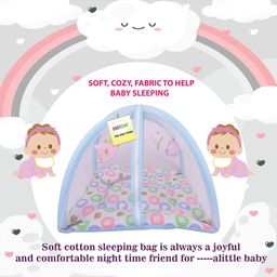 Kwitchy New Born Baby Bedding Combo of Mattress with Net Sleeping Bag 4 Pcs Gadda Set - Blue image 3
