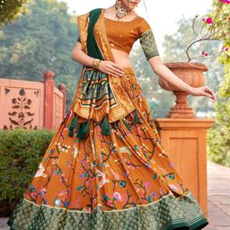 A TO Z CART Printed Ready to Wear Lehenga & Unstitched Blouse With Dupatta-22