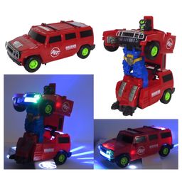 Negocio 2 in 1  Stylish Battery Operated Transformer Warrior Racing Pro Toy Car with Music and With Projector Lights - Pack of 1 Color May Vary image 5