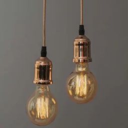 Homesake Rose Gold Metal Bulb Holders - Set of 2 (Bulb not included)-image-5