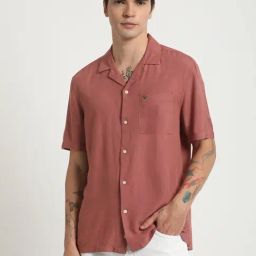 The Bear House Peach Regular Fit Shirt-image-17