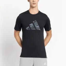 Adidas Black Regular Fit Logo Printed Sports T-Shirt-picture-33