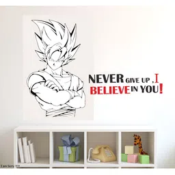 LANSTICK Black & White The Goku Wallsticker With Quotes-35