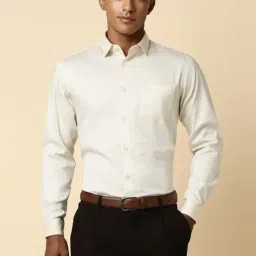 Allen Solly Soft Beige Cotton Slim Fit Shirt-image-60