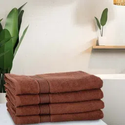 Bianca D'ross Brown 100% Cotton 380 GSM Bath Towels - Set of 4-95