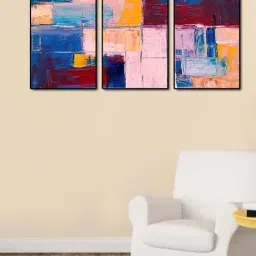 999store Pink & Blue Printed Abstract Paintings - Set of 3-18