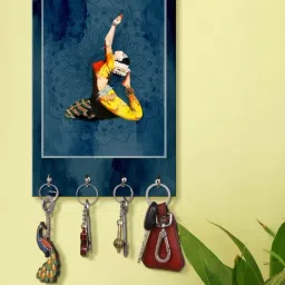 999Store Navy Blue & Yellow MDF  Key Holder - Set of 1-13