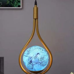 Homesake Exclusive Blue & Golden Metal Water Drop Lampshade with Pendant  Hanging Light - Set of 1-image-79