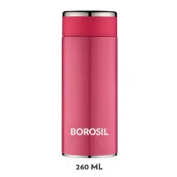 Borosil Pink Stainless Steel Hydra Travelsmart Vacuum Insulated Flask Water Bottle - 260 ml-69