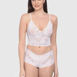 mod & shy White Lace Non Padded Bra-image-42