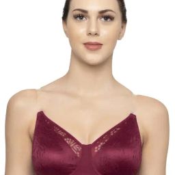 Triumph Maroon Self Print Non Padded Bra-image-20