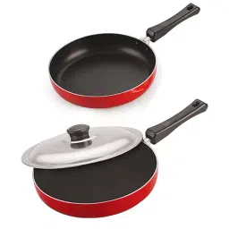 Nirlon Red Aluminium Non-Stick Cookware Set of 2-38