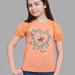 Beverly Hills Polo Club Kids Coral Printed Top-image-99
