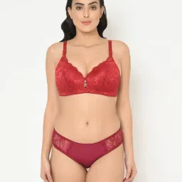 Curvy Love Red Under-Wired Padded Plunge Bra-picture-18