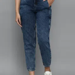Allen Solly Navy Cotton Mid Rise Jeans-image-45