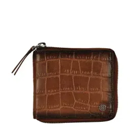 Eske Tan Casual Leather Zip Around Wallet for Men-picture-13