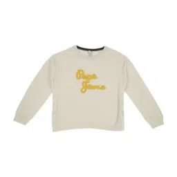 Pepe Jeans Kids Grey & Yellow Embroidered Full Sleeves Sweater-picture-31