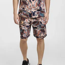 Jack & Jones Brown Regular Fit Printed Cotton Shorts-picture-14
