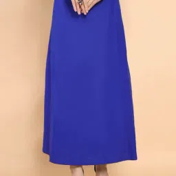 Soch Blue Cotton Plain Saree Shapewear-image-1