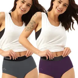 Freecultr Grey & Violet Hipster Panty - Pack of 2-image-2