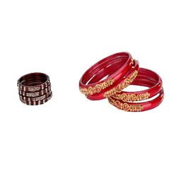 Somil Combo Glass Bangles For Women |Combo Of 2 Set, Maroon, Red-image-74