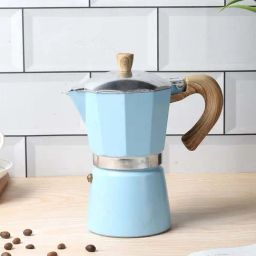 NATURALLYOURS Blue Aluminium Moka Pot Coffee Maker (300ml)-image-48
