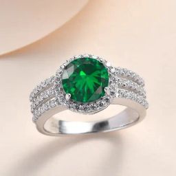 Ornate Jewels 925 Silver 2 Carat Green Emerald Cocktail Ring-image-44