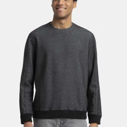 Jockey Black Cotton Regular Fit Self Pattern Sweatshirt-25