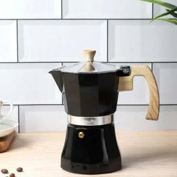 NATURALLYOURS Black Aluminium Moka Pot Coffee Maker (300ml)-11