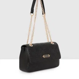 Esbeda Black Textured Medium Cross Body Bag image 4