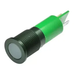 RS PRO Green Panel Mount Indicator 220V AC, Mounting Hole Size 14 mm, Termination Type Faston, Solder Lug, IP Rating IP67, Model No 1116564-6