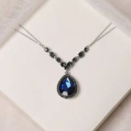 Sohi Women's Galaxy Marvel Collar Necklace - Sapphire Blue-image-27