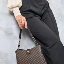 Styli Brown Textured Shoulder Bag-53