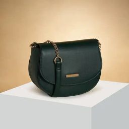 Forever Glam by Pantaloons Forest green Solid Medium Sling Handbag-picture-39