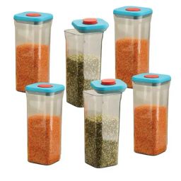 HAZEL Blue Plastic Airtight Food Storage Container - Set of 6 (1600 ml)-37
