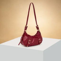 Forever Glam by Pantaloons Wine Solid Medium Sling Handbag-11