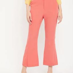 Madame Coral Polyester Boot-Leg Solid Trouser-image-99