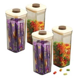 HAZEL Cream Plastic Airtight Food Storage Container - Set of 4 (1600 ml)-13